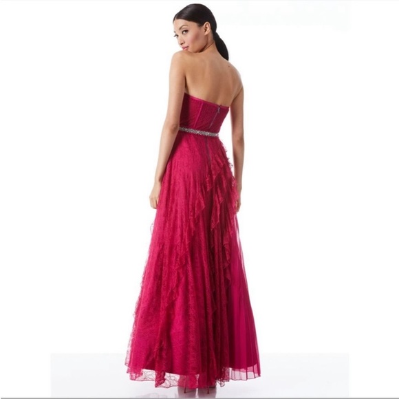 ALICE + OLIVIA BREE RUFFLE PLEATED BALL GOWN NWT size 2 - Picture 3 of 5